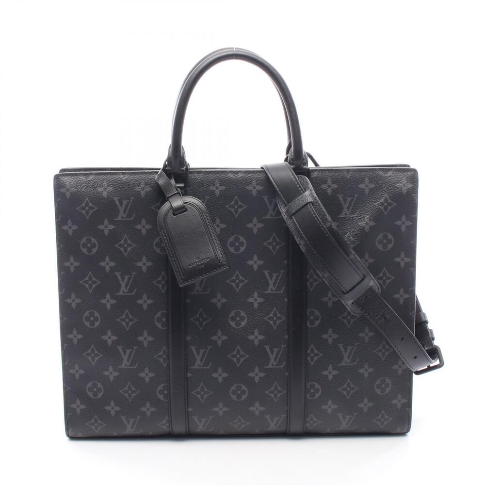 Louis Vuitton Sac Plat Horizontal Bag Canvas Tote Bag Eclipse Black
